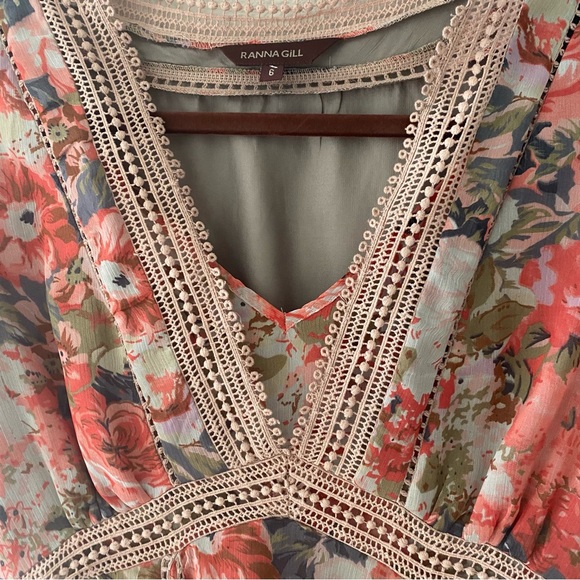 Anthropologie Ranna Gill Rose Bouquet Dress - Picture 6 of 6